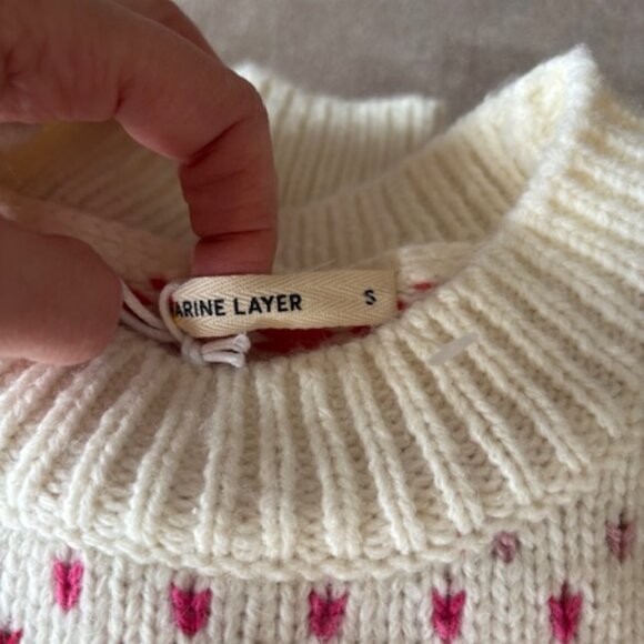 Marine Layer Alma Puff Sweater (Multi), merino wool blend - Picture 3 of 7